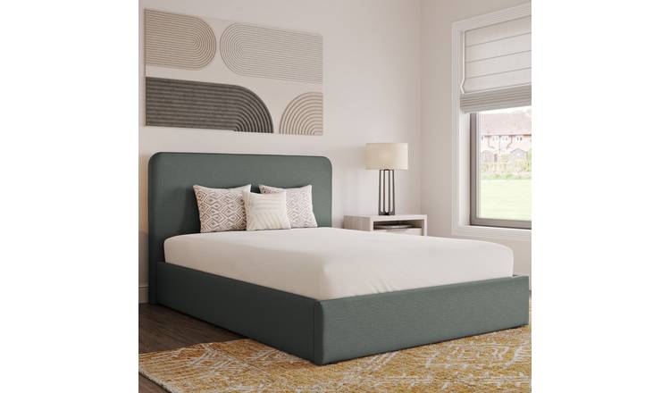 Snuggle Beds Holden Fabric Double Ottoman Bed Frame - Olive Green