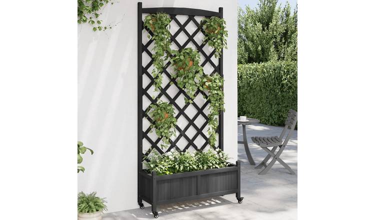 Walplus Firwood Garden Planter - Black - 90 x 35 x 187.5 cm