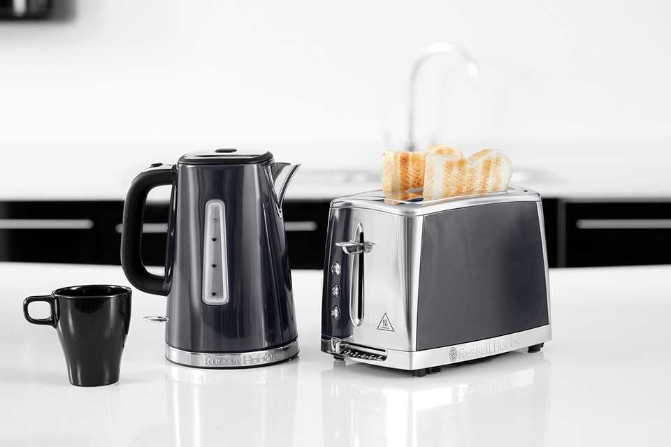 a kettle, toaster and mug.