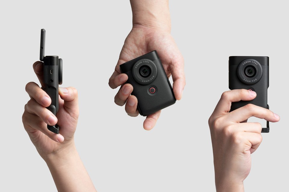 Content creators shooting with their Canon PowerShot V10 vlogging cameras. 