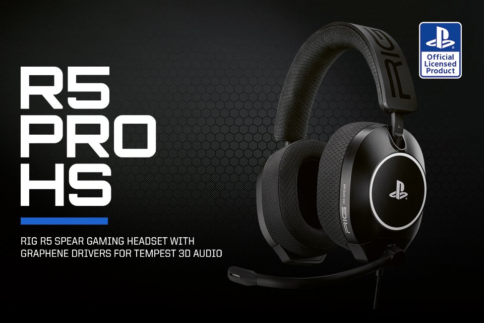 Nacon R5 PRO HS. Rig R5 Spear gaming headset with graphene drivers for tempest 3D audio.