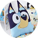 Bluey Kids 3D Ears Shaped Cushion - Blue - 35X35cm.