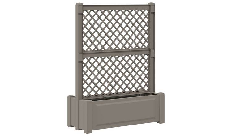 Walplus Double-Sided Planter with Trellis - Grey - 99.5 x 43 x 133.5 cm