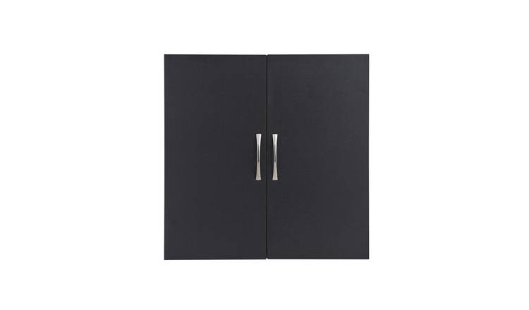 SoBuy 2 Door 1 Shelf Bathroom Storage Wall Cabinet - Black