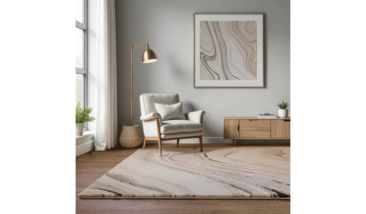 Mega Flooring Beige Modern Abstract Rug - 80 x 150cm