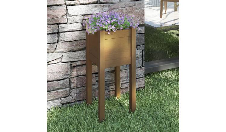 Walplus Wood Garden Planter - Honey Brown - 31 x 31 x 70 cm