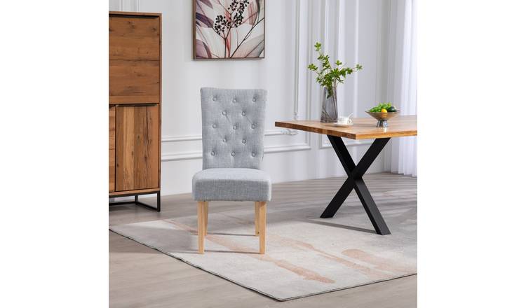 Artemis Home Set of 2 Pienza Fabric Dining Chairs - Set of 2 - Light Grey