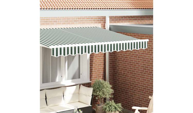 Walplus Polyester Awning - Green and White - 300 cm