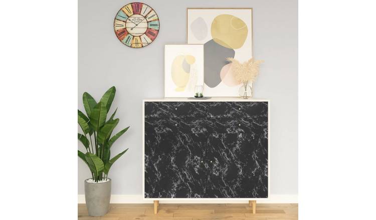 Walplus PVC Self-adhesive Furniture Film Stone - Black Stone - 500 x 90 cm