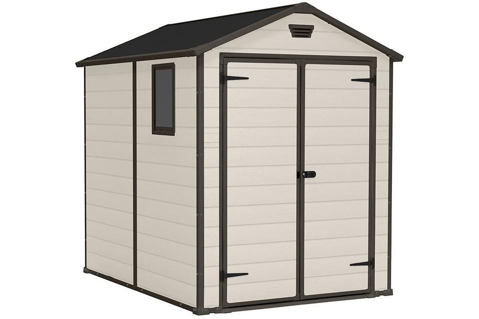 Garden Tool Shed Tall 6Ft Practical Wooden Outdoor Storage Cabinet Overlap Small