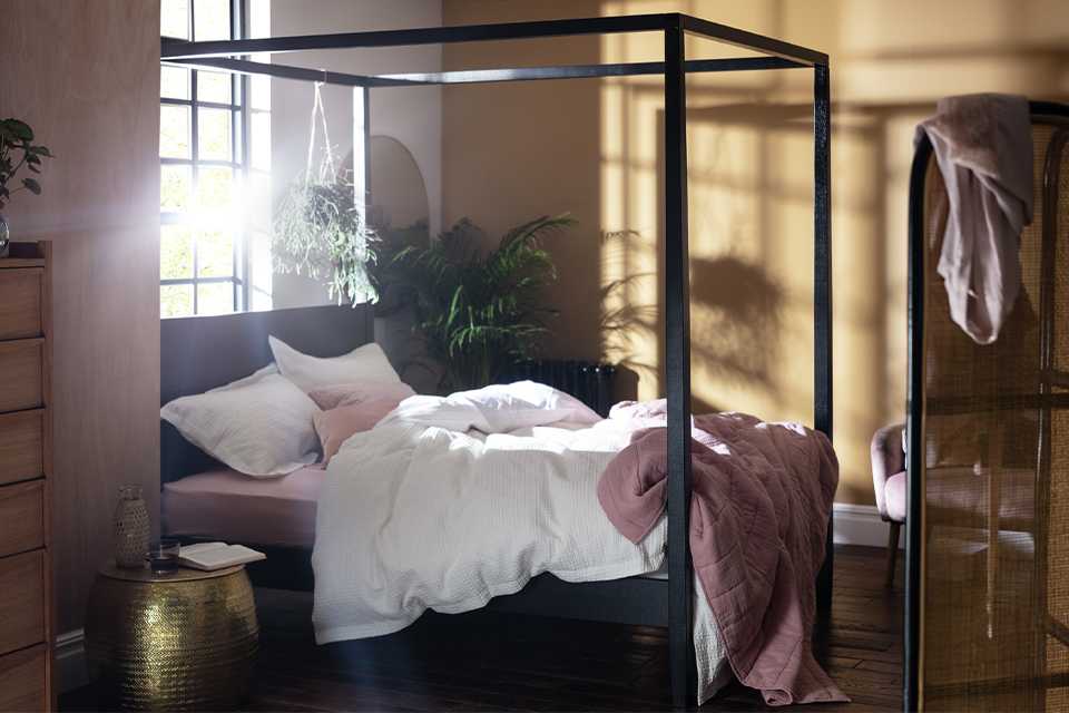 A Habitat Blissford kingsize bed frame.