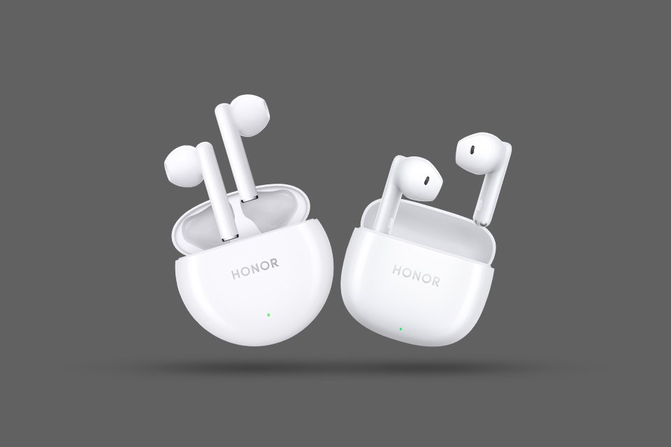 HONOR X5 and X6 wireless earbuds in white colour.