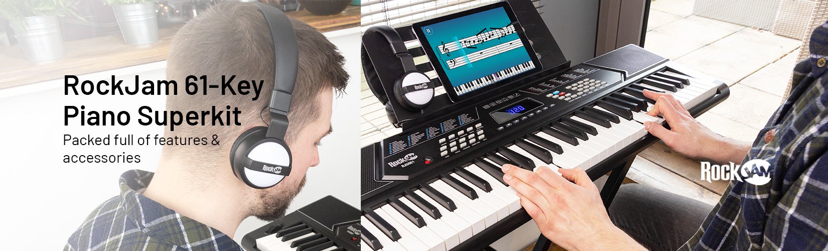RockJam 61-key piano superkit. Packed full of features & accessories.