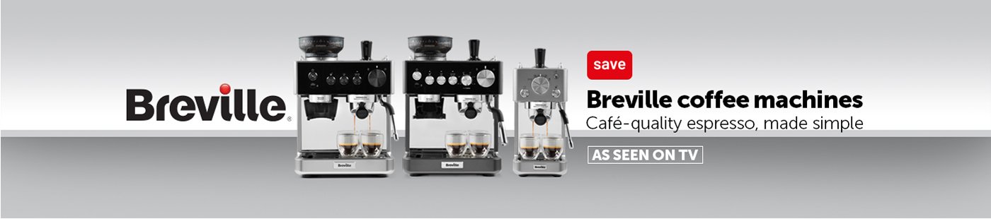Breville coffee machines. Cafe-quality espresso. As seen on TV.