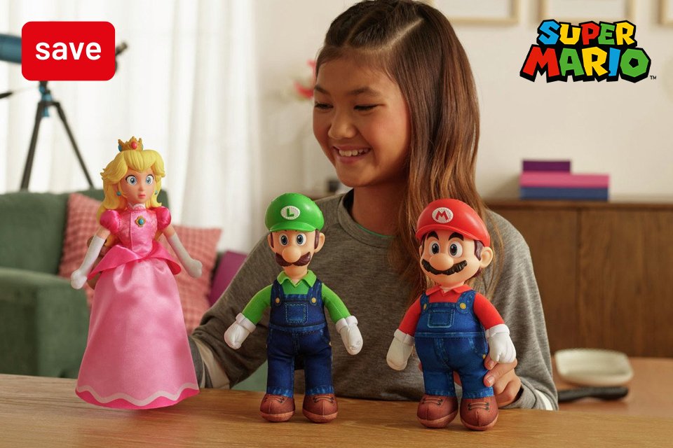 Save up to 25% on selected Super Mario toys.