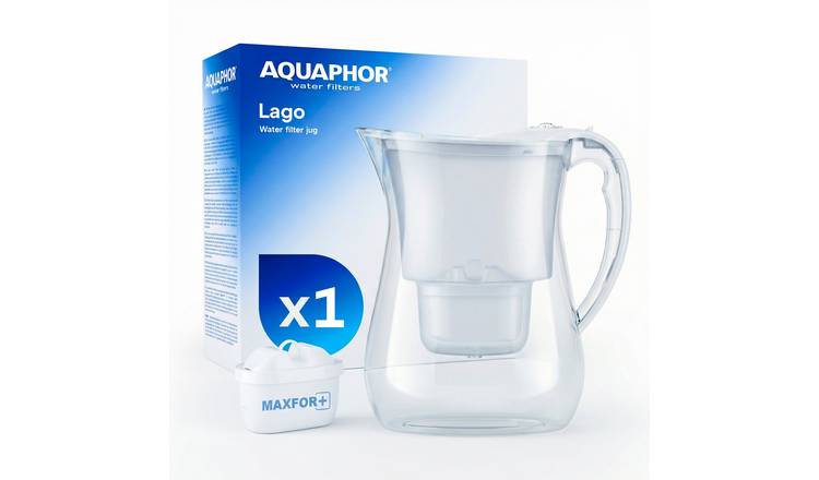 AQUAPHOR 3.8L Lago Water Filter Jug with 1 Maxfor+ Cartridge - White