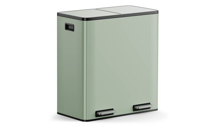 VonHaus 60L Waste & Recycling Kitchen Bin - Sage Green