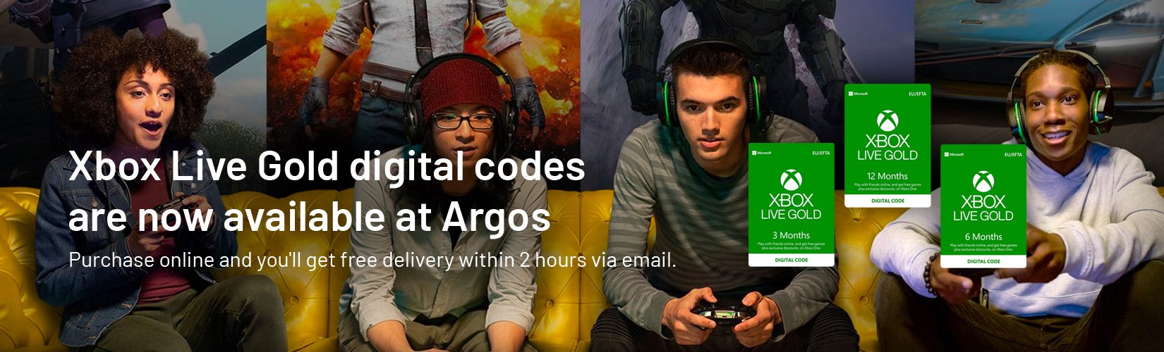 Xbox Live Gold digital codes are now available at Argos