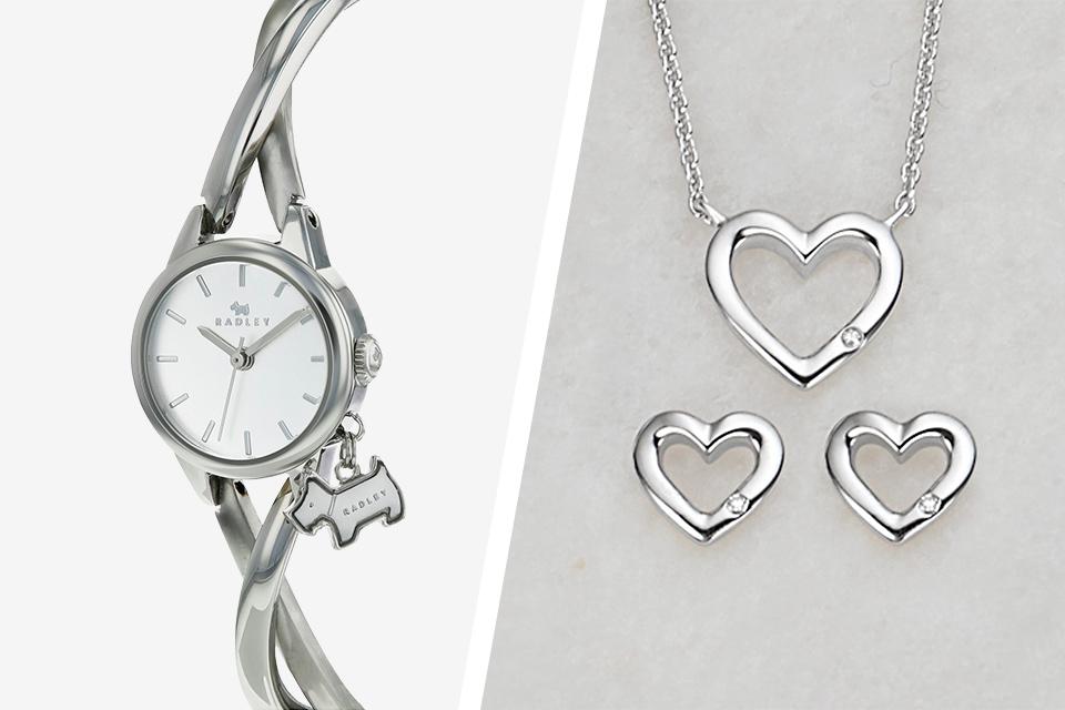 A Radley watch and heart necklace.