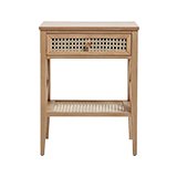 Habitat Mornington Rattan 1 Drawer Bedside Table - Oak.