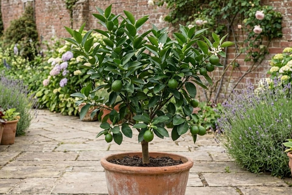 Accelopack Mini Green Lime 80cm White Flowering Citrus plants.