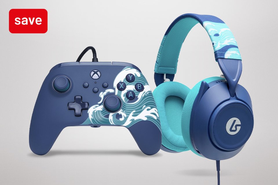 Buy the Water Blue PowerA LucidSound LS10X Gen 2 headset and matching PowerA Advantage Xbox wired controller for only £45.