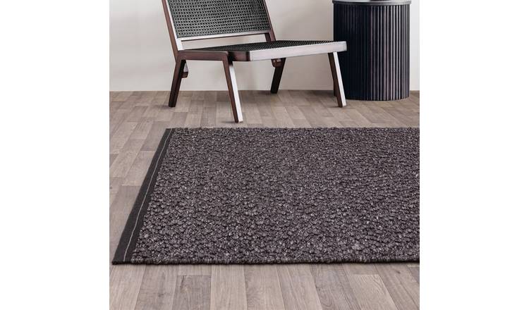 Mega Flooring Black Handmade Plain Rug - 120 x 170cm