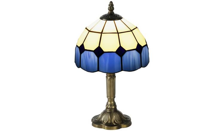 HOMCOM Tiffany Style Stained Glass Table Lamp - Blue