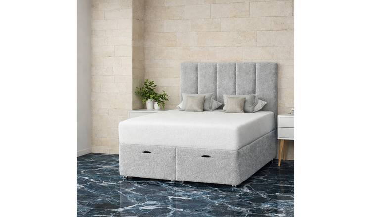 Comfy Deluxe Ella 4ft Small Double End Lift Ottoman Bed Set - Silver
