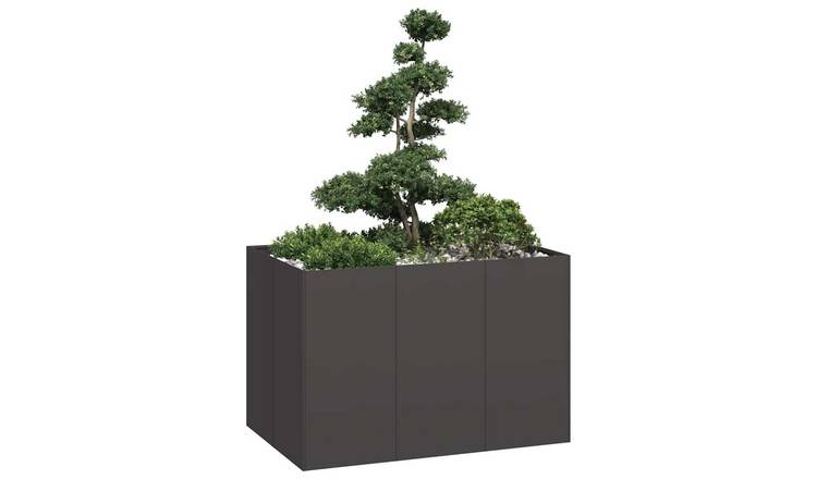 Walplus Steel Garden Planter - Black - 120 x 80 x 80 cm