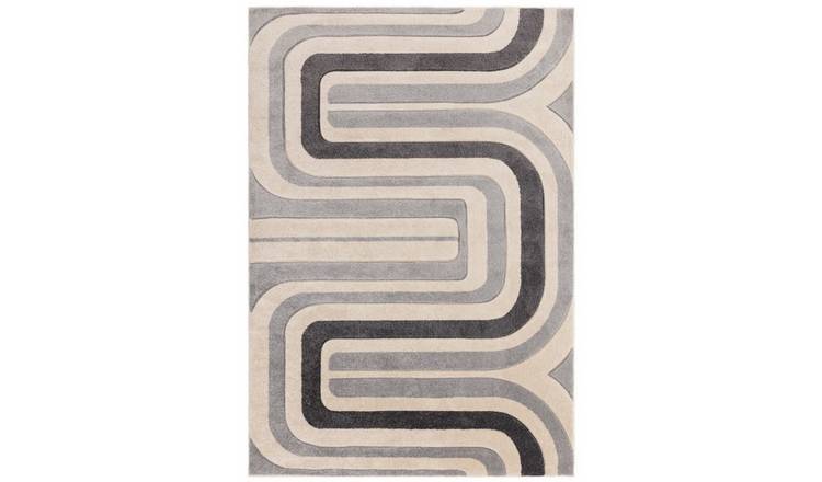 Mega Flooring Grey Modern Abstract Rug - 120 x 170cm