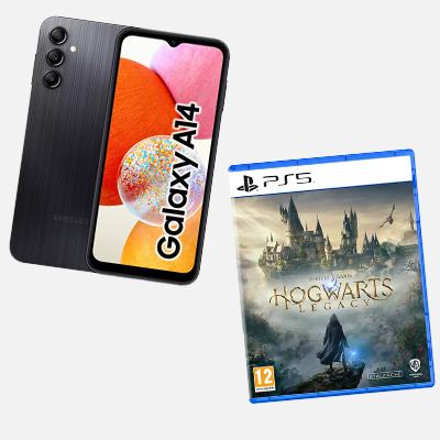 Hogwarts Legacy PS5 game and SIM Free Samsung Galaxy A14 64GB Mobile Phone - Black.