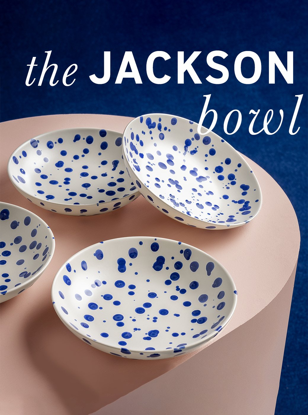 Jackson plate white with blue speckles.