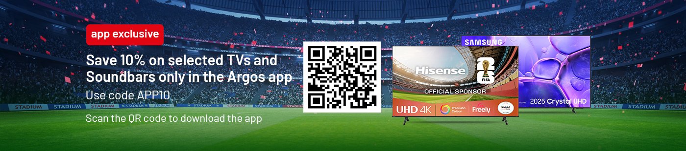 Save 10% on selected TVs and Soundbars only in the Argos app