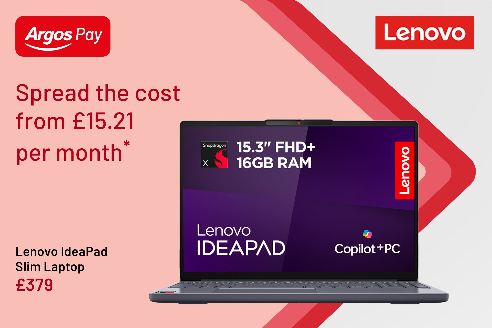 Argos pay. Spread the cost from £15.21 per month*. Lenovo IdeaPad Slim Laptop €379.