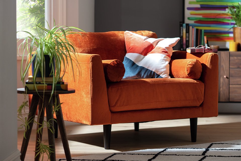 Habitat Jacob Fabric Cuddle Chair - Orange.