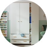 A Habitat white 2-drawer wardobe.