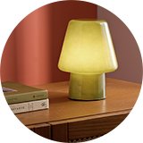 A Habitat glass table lamp.