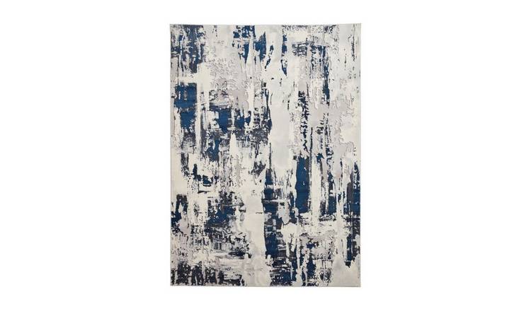 Mega Flooring Blue Modern Abstract Rug - 80 x 150cm