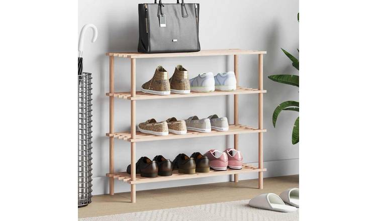 Walplus Solid Wood Shoe Rack - 74 x 26 x 67.5 cm