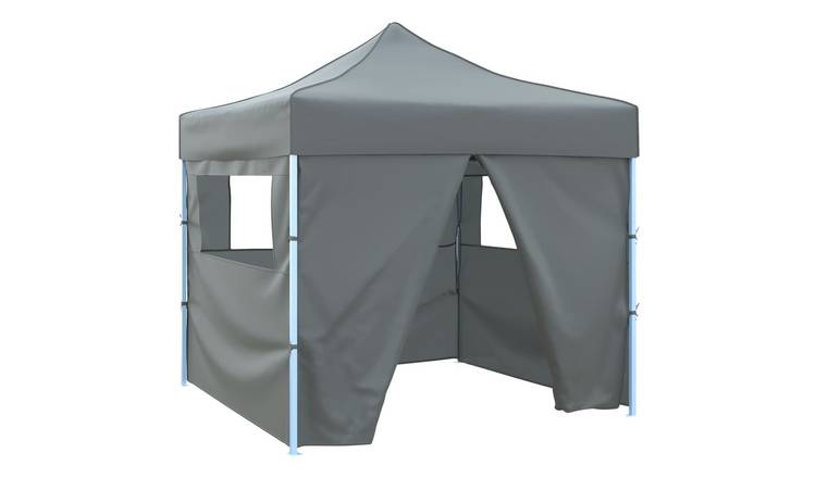 Walplus 3 x 3 m Pop-Up Foldable Party Tent with 4 Sidewalls - Anthracite