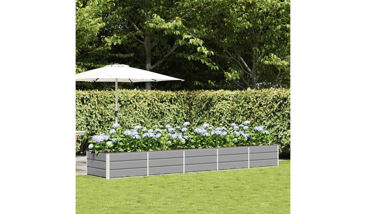 Walplus Steel Garden Planter - Light Grey - 400 x 80 x 45 cm
