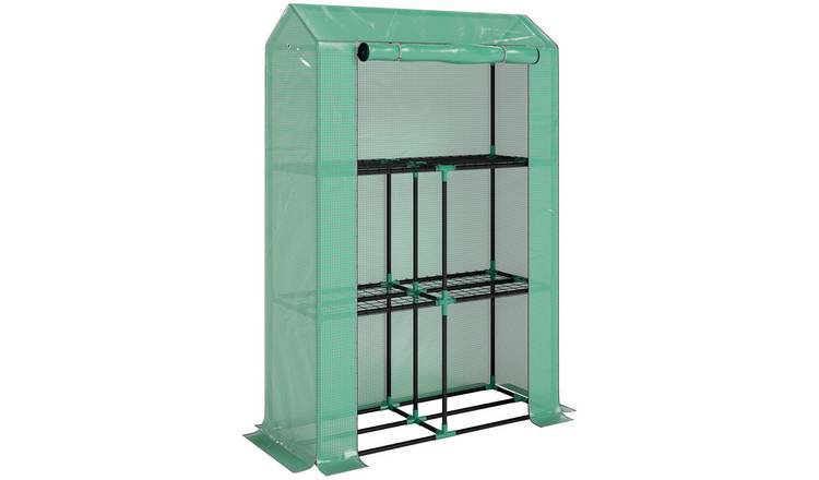 Outsunny Reinforced PE Mini Greenhouse – Green