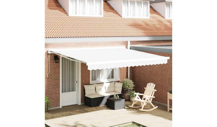Walplus Polyester Awning Replacement Fabric - White - 400 x 300 cm - 4 x 3 cm