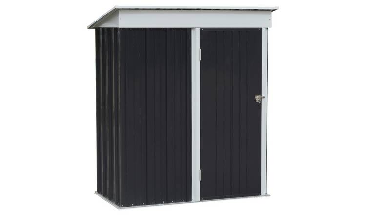 Living and Home Metal Garden Storage Shed 3 x 5ft - Anthracitre
