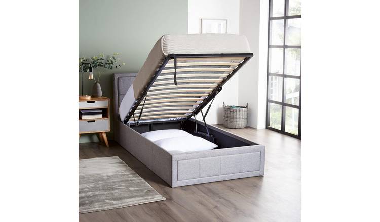 Home Treats Single 3ft Ottoman Storage Bed Frame - Grey