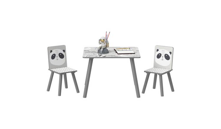 ZONEKIZ 3 Piece Kids Table and Chairs Set with 2 Chairs - Grey
