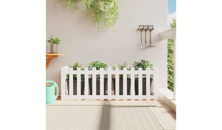 Walplus Wood Raised Garden Bed - White - 150 x 50 x 50 cm
