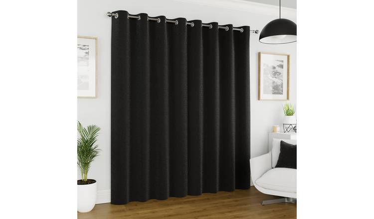 Enhanced Living Sydney Thermal Eyelet Curtains - 117 x 137cm - Black
