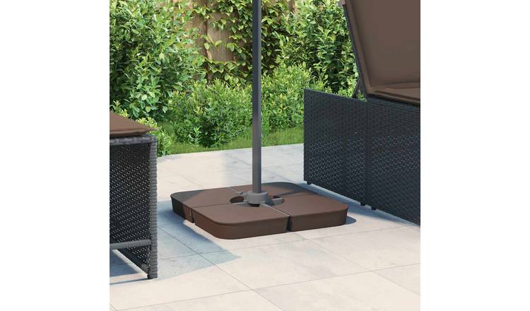 Walplus Parasol Base Set for Cross Stand Parasol 100 - Brown - 100 x 100 x 11 cm